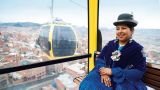 The colorful cabins of Mi Teleférico are a good fit for La Paz’s cityscape and culture. The colorful cabins of Mi Teleférico are a good fit for La Paz’s cityscape and culture.