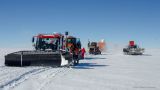 Traverse vehicles on their journey from Concordia Station to drill site Little Dome C. BAS, Robert Mulvaney. Traverse vehicles on their journey from Concordia Station to drill site Little Dome C. BAS, Robert Mulvaney.