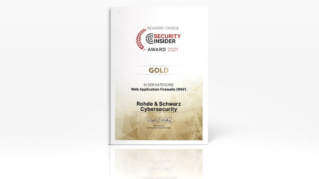 R&S®Web Application Firewall wins Gold at Security-Insider Readers` Choice Awards