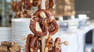 Bavarian brunch at our booth on Wednesday, March 25