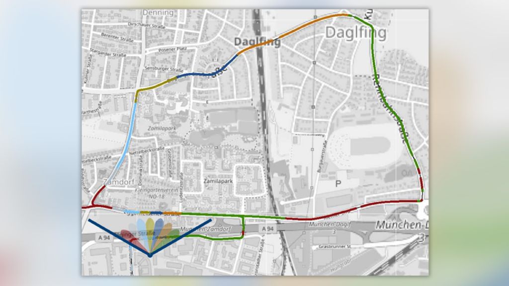 Figure 1: Example of a drive measuring the different beams from a 5G Massive MIMO base-station