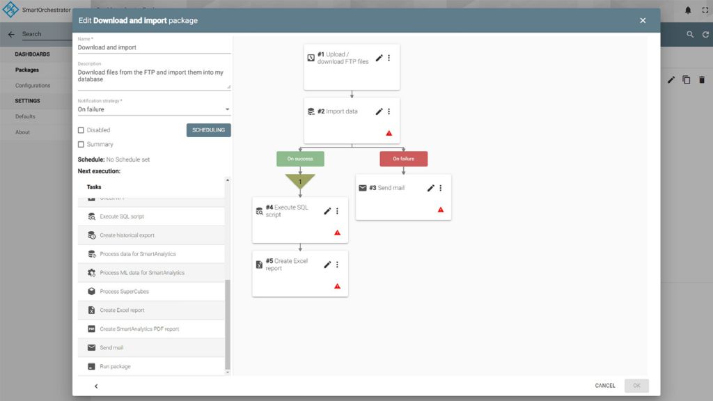 Download and import of measurement files with SmartOrchestrator