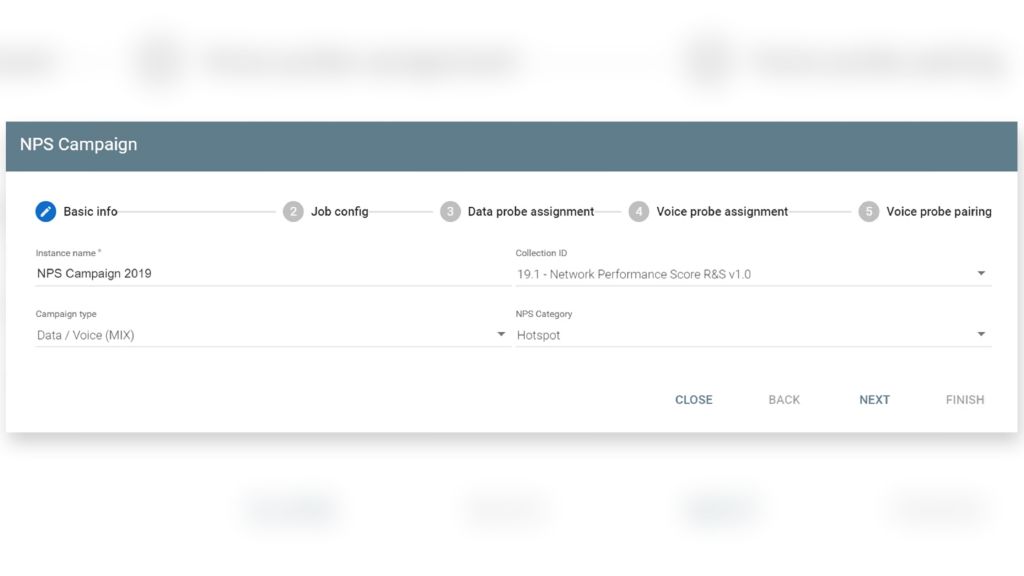Workflow for creating an NPS campaign in R&S SmartBenchmarker or SmartMonitor