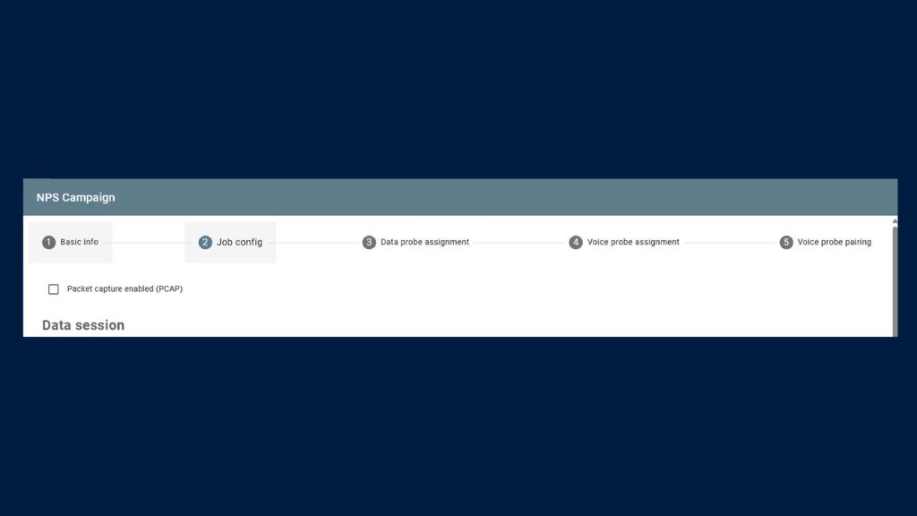 NPS step 2 configure the job