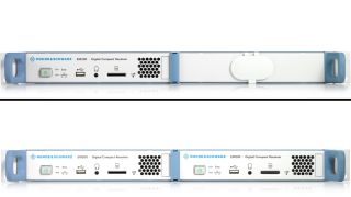 1台のユニット取り付け用(上)と2台のユニット取り付け用(下)の19インチアダプターによりマウントされたR&S®EM200 1台のユニット取り付け用(上)と2台のユニット取り付け用(下)の19インチアダプターによりマウントされたR&S®EM200