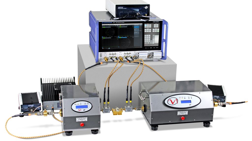 Load pull setup with the R&S®ZNA vector network analyzer at its core.