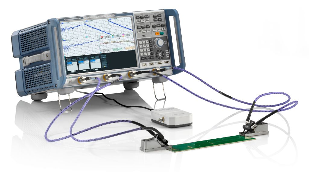 Figure 1: R&S®ZNB40 setup with Delta‑L 4.0 probes