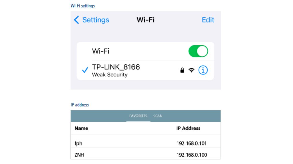 Wi-Fi settings 