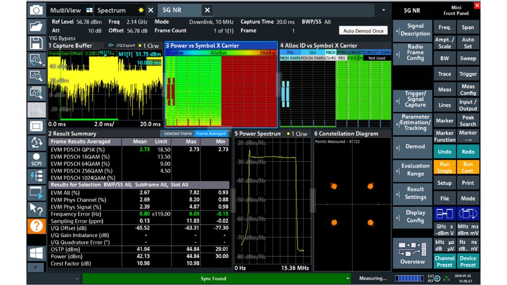 Zeitkorrelierte Leistungsmessungen und HF-Signalqualitätsanalyse mit dem FSVA