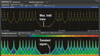 Comparison of a fast hopping radio signal Comparison of a fast hopping radio signal