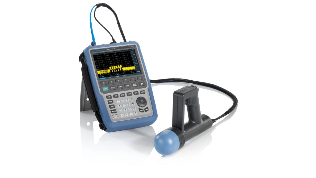 R&S®Spectrum Rider FPH handheld spectrum analyzer with R&S®HE800-PA directional antenna