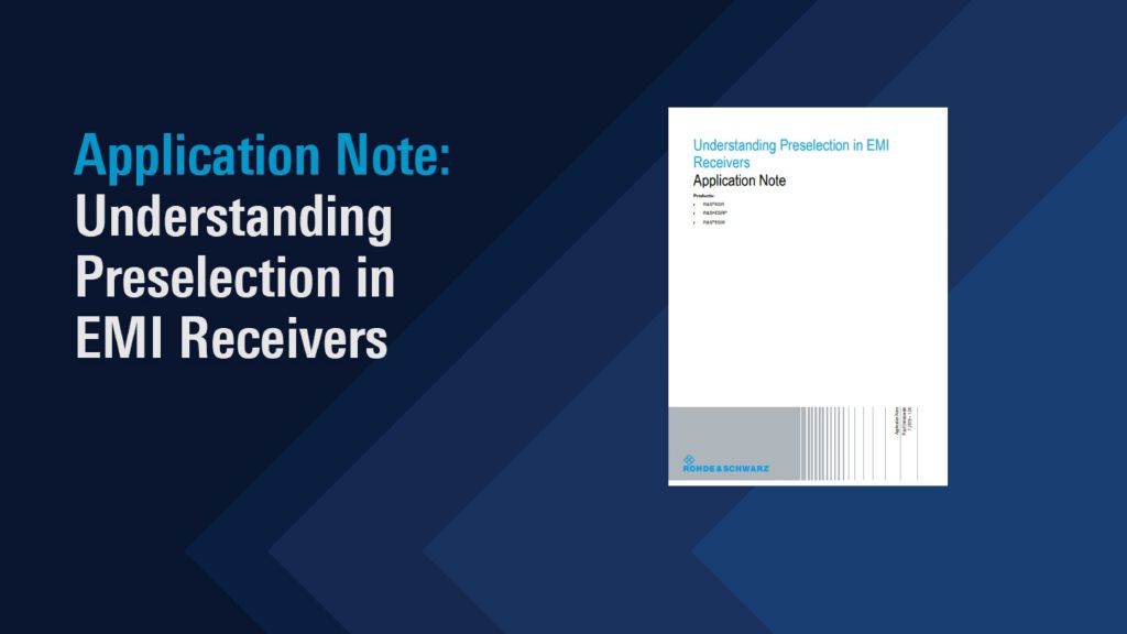 Pre-selection in EMI receivers application note cover image Pre-selection in EMI receivers application note cover image