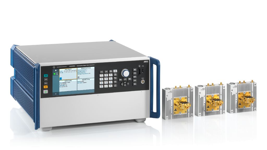 Connect up to three mmWave frontends to a single AREG800A base unit.