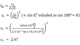 Calcolo della permittività relativa