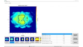 The R&S®QAR50 calculates numerical results, mean reflection for cluster 1 and 2 and frequency bands 1 and 2 as well as mean transmission attenuation for frequency bands 1 and 2 over a certain area of the DUT. The R&S®QAR50 calculates numerical results, mean reflection for cluster 1 and 2 and frequency bands 1 and 2 as well as mean transmission attenuation for frequency bands 1 and 2 over a certain area of the DUT.