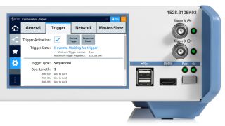 R&S®OSP unit with trigger interfaces on the front side. R&S®OSP unit with trigger interfaces on the front side.