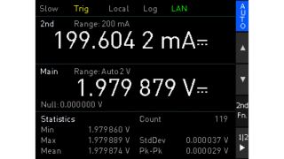 Display of three measurements