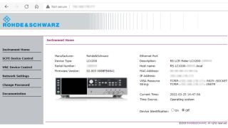 Example of the user interface