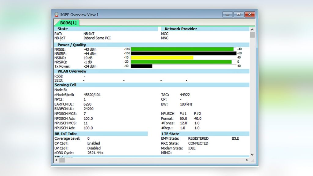 R&S®ROMES4 NB-IoT overview view