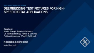 Deembedding test fixtures for high-speed digital applications Deembedding test fixtures for high-speed digital applications