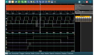 The digital channels of the R&S®RTO oscilloscope operate with 200 ps resolution and can detect short glitches. The digital channels of the R&S®RTO oscilloscope operate with 200 ps resolution and can detect short glitches.