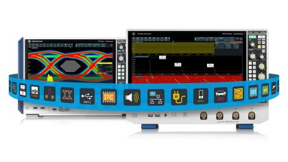 Digital oscilloscope with application icons Digital oscilloscope with application icons