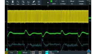 Demodulation eines unipolaren PWM-Signals eines Abwärtswandlers mit Messungen am C1-Schaltmodus, C2-Ausgang Demodulation eines unipolaren PWM-Signals eines Abwärtswandlers mit Messungen am C1-Schaltmodus, C2-Ausgang