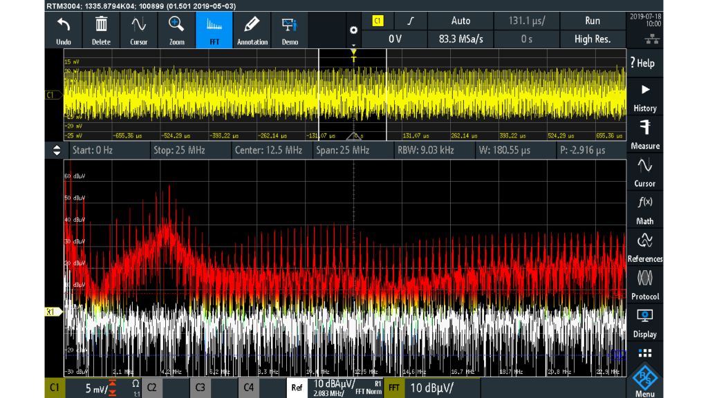 EMI spectrum without input filter