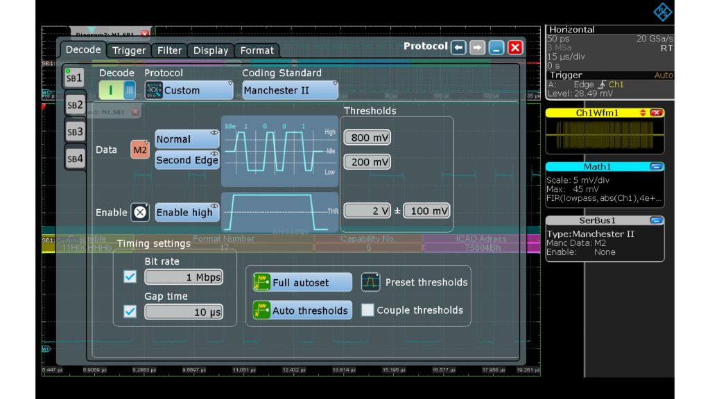  Fig. 2: Manchester II decoding of the math (envelope) channel