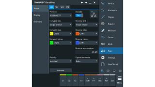 Automotive Ethernet setup dialog Automotive Ethernet setup dialog