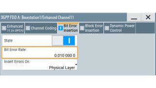 DPCH bit error insertion dialog DPCH bit error insertion dialog