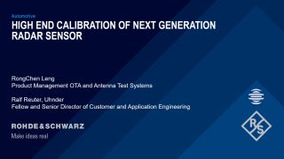 Webinar: High-end calibration of next-generation radar sensors Webinar: High-end calibration of next-generation radar sensors