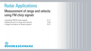 Video 2/2: Radar range and velocity measurements Video 2/2: Radar range and velocity measurements