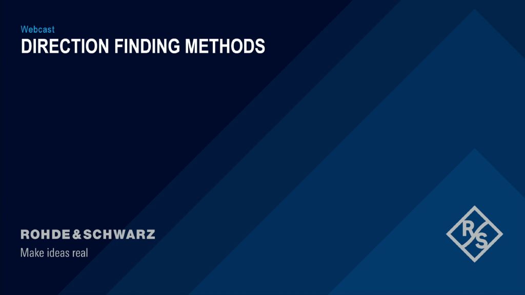 Direction finding methods webcast