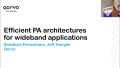 Efficient broadband PA architectures Efficient broadband PA architectures