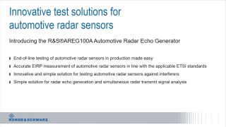 Accurate EIRP measurement of automotive radar sensors in line with RED Accurate EIRP measurement of automotive radar sensors in line with RED