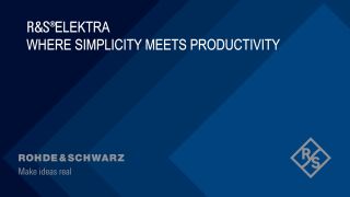 R&S®ELEKTRA Test Software