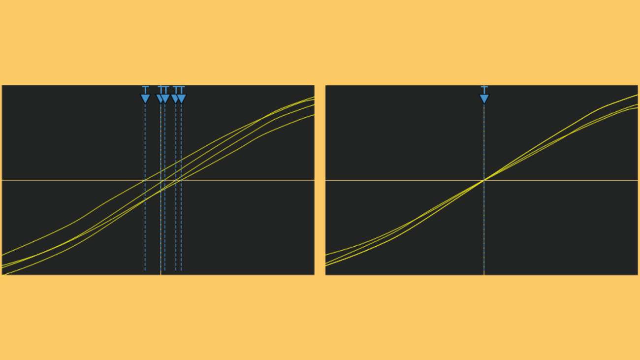 Comparison of trigger jitter with analog trigger (left) and digital trigger (right) Comparison of trigger jitter with analog trigger (left) and digital trigger (right)