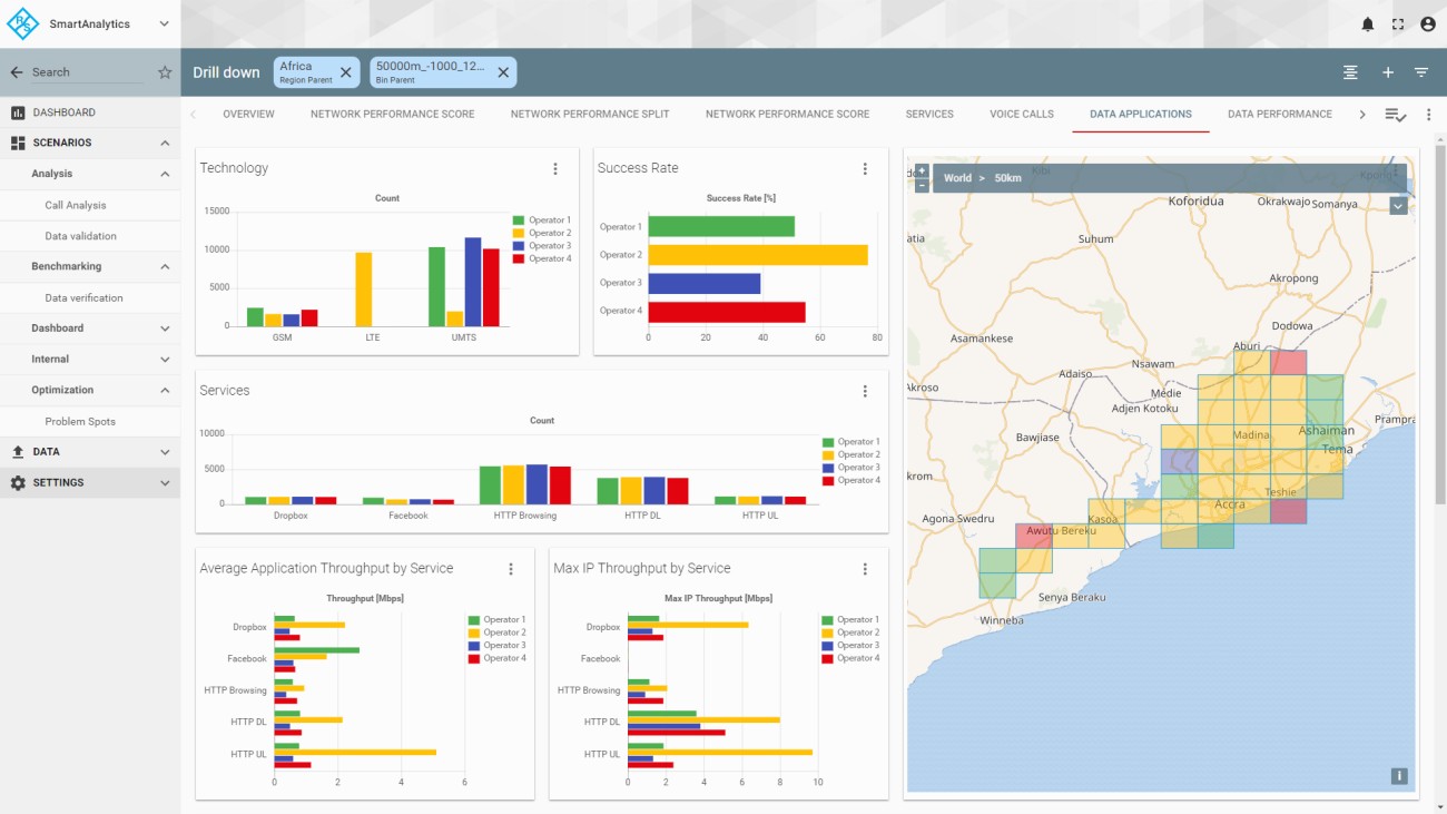 Rohde & Schwarz has completed a comprehensive mobile network benchmarking campaign in 17 countries in Africa and the Middle East. Rohde & Schwarz has completed a comprehensive mobile network benchmarking campaign in 17 countries in Africa and the Middle East.