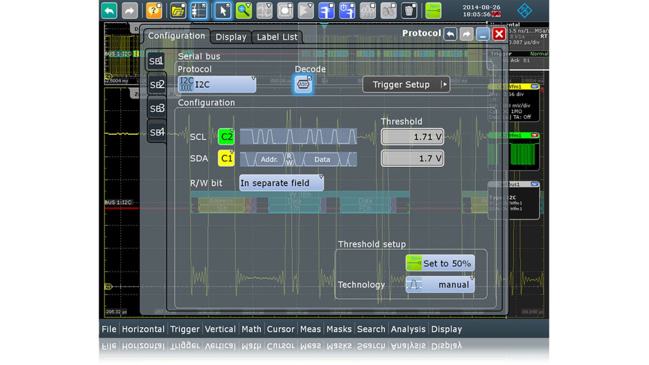 I²C/SPI oscilloscope software Rohde & Schwarz