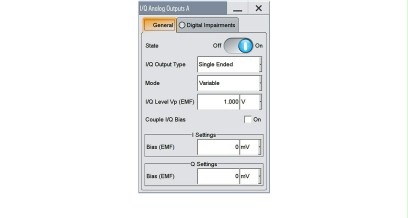 Configuration options for the differential I/Q outputs.