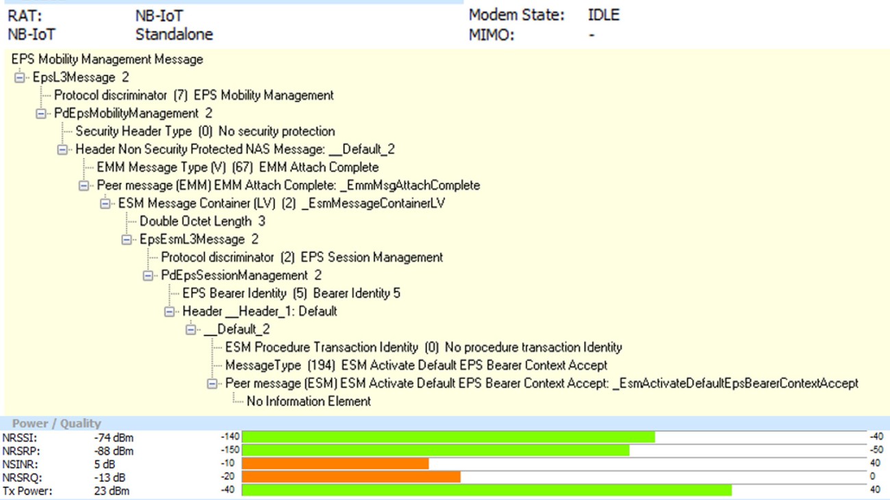 Protocol showing successful attach procedure Protocol showing successful attach procedure
