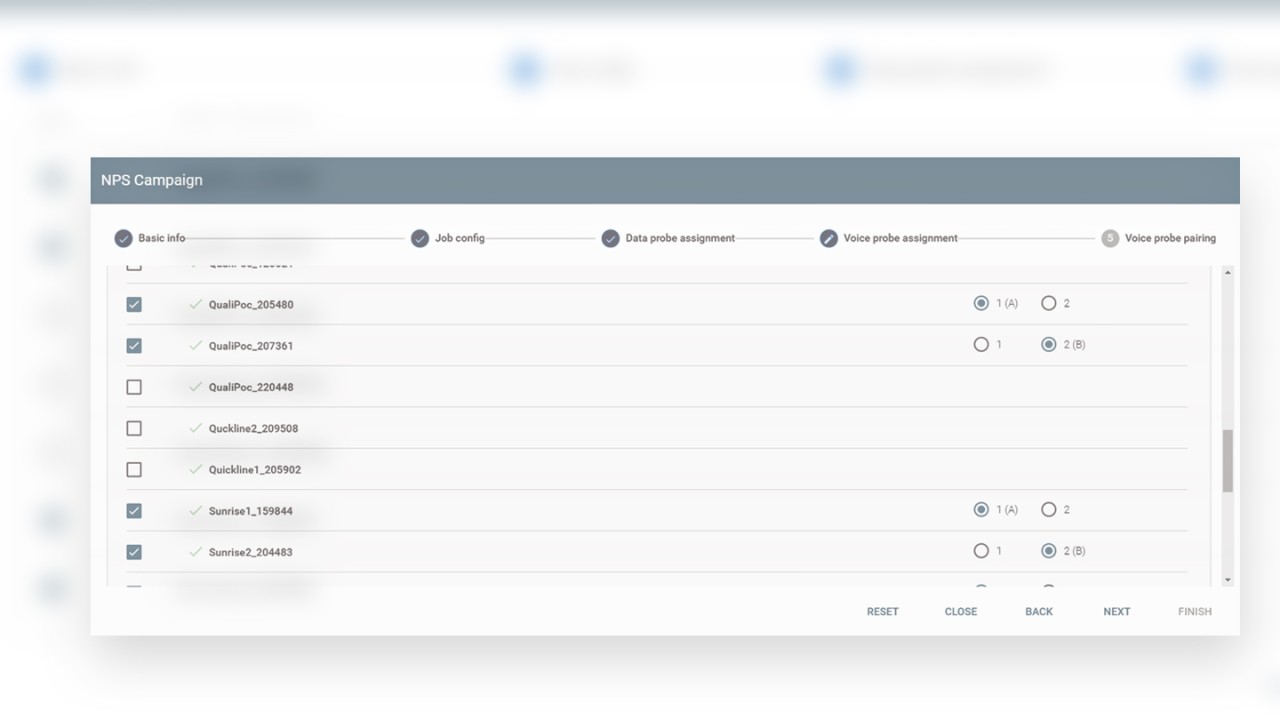 NPS configurator assign devices for voice probes