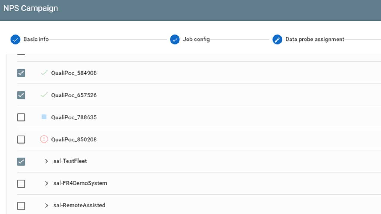 NPS configurator assign probes