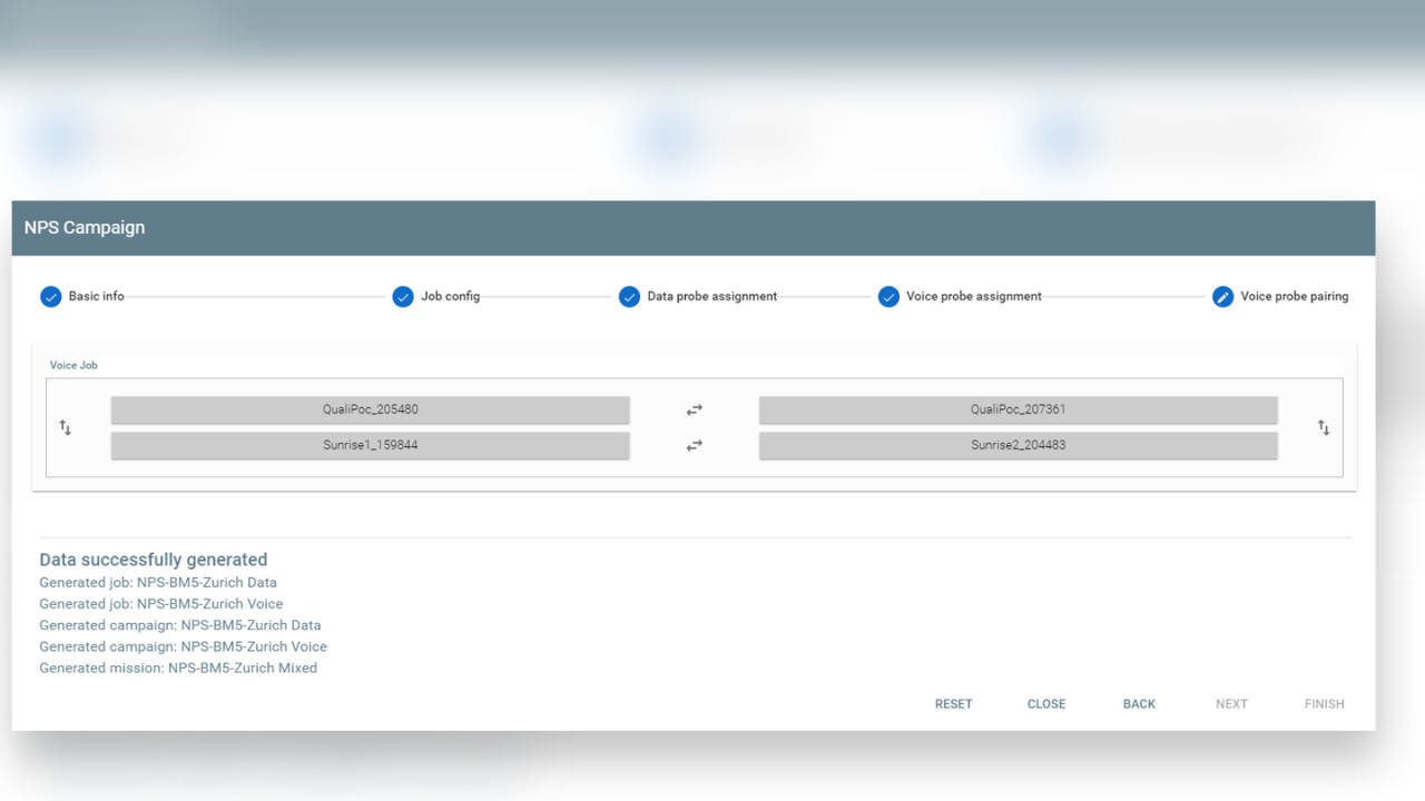 NPS Configurator final step define and modify voice probe pairing