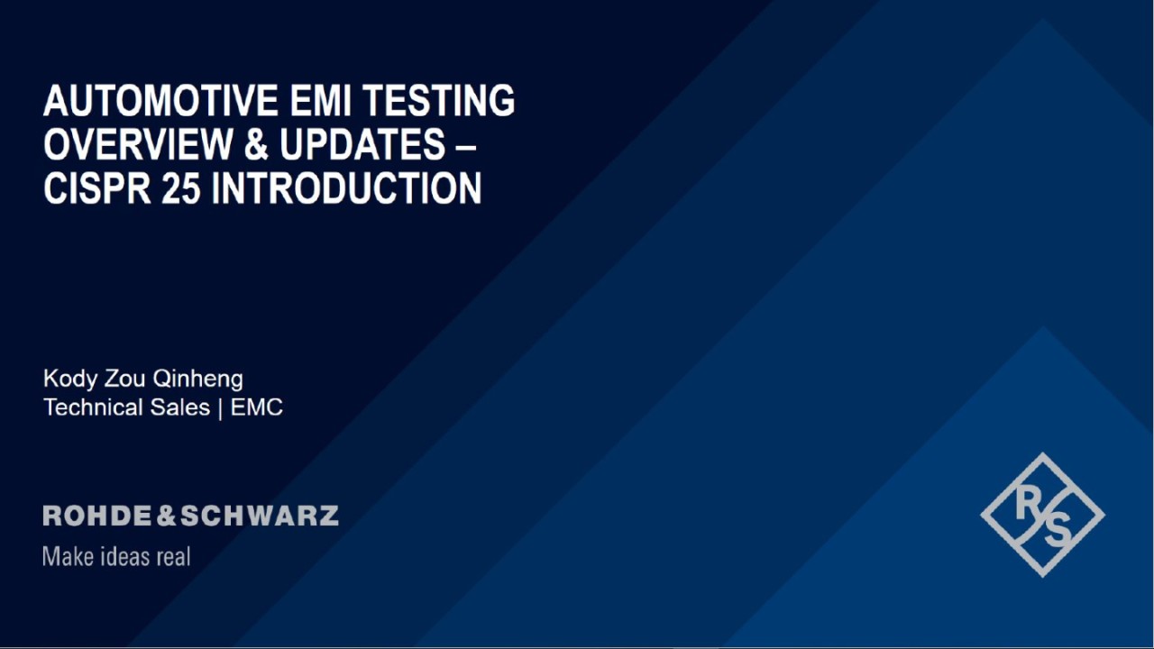 Webinar: Automotive EMI testing overview and updates - CISPR 25 introduction