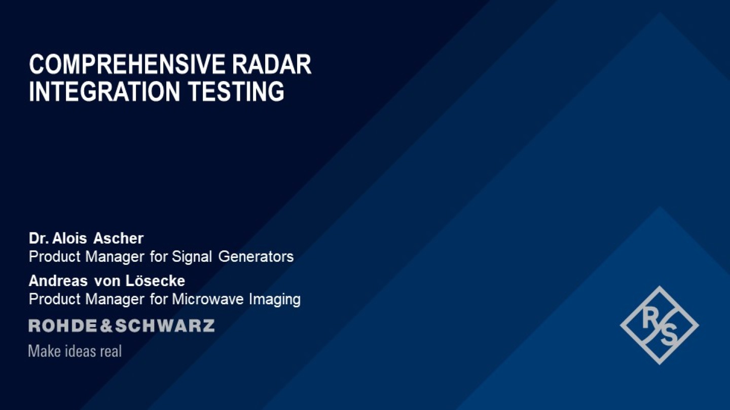 Comprehensive radar integration testing