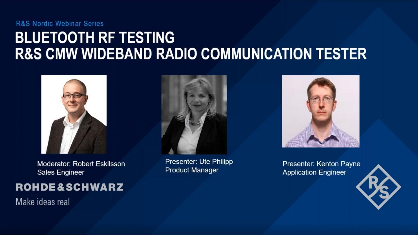 Bluetooth RF Testing with R&S®CMW Wideband Radio Communication Tester