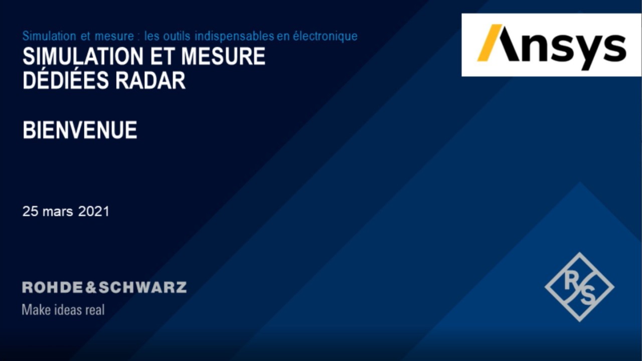 Webinar : Simulation et mesure pour applications radar Webinar : Simulation et mesure pour applications radar
