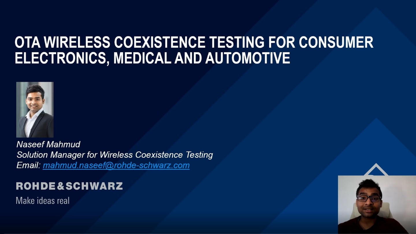 OTA Wireless Coexistence Testing Products and Solutions for Consumer Electronics, Medical and Automotive